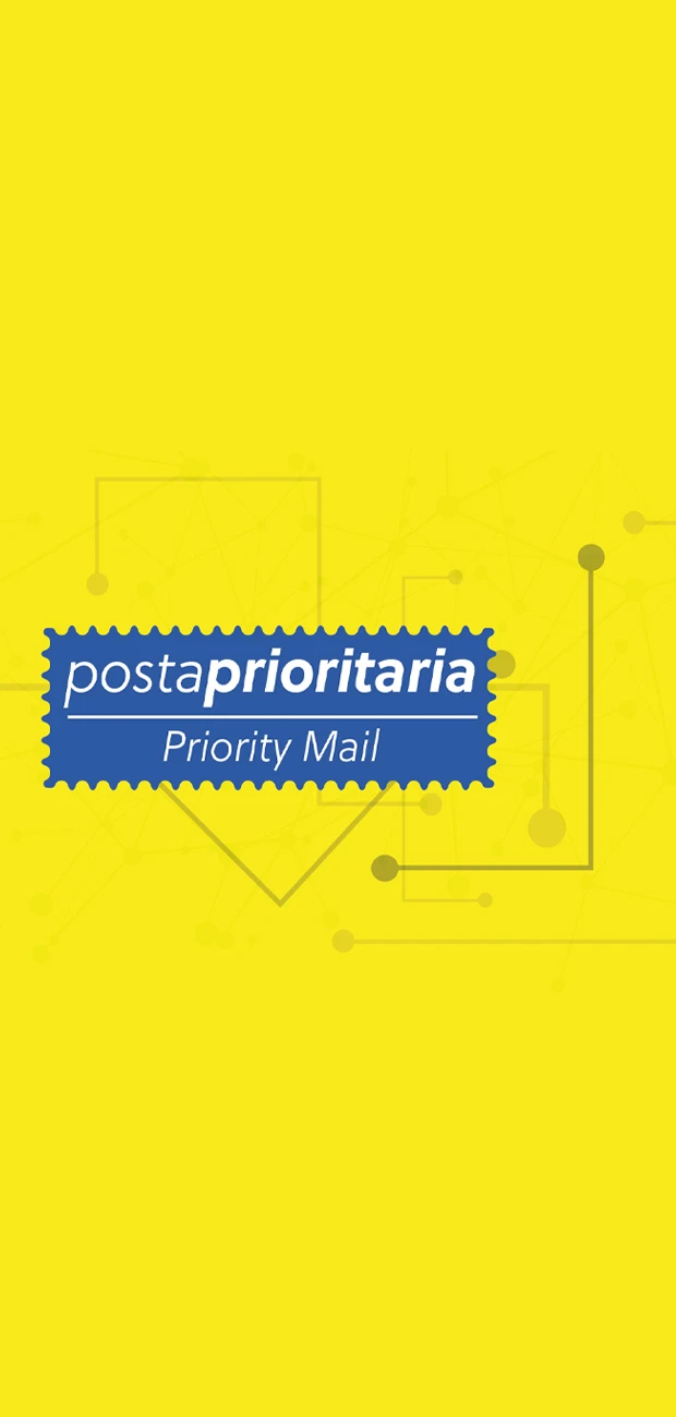 Immagine che mostra il logo di Posta Prioritaria (Priority Mail)