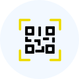 Icona di un QR code generico con l'apposita guida dell'inquadratura della fotocamera